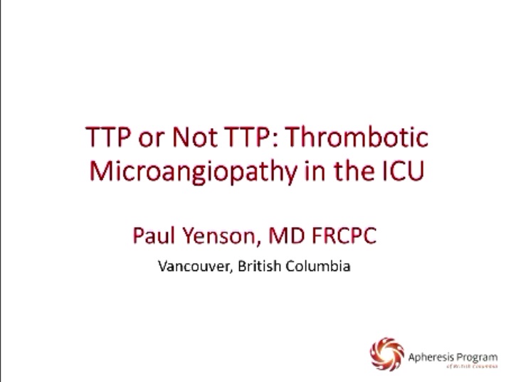 2018-11-13 Thrombotic Microangiopathies - Yenson